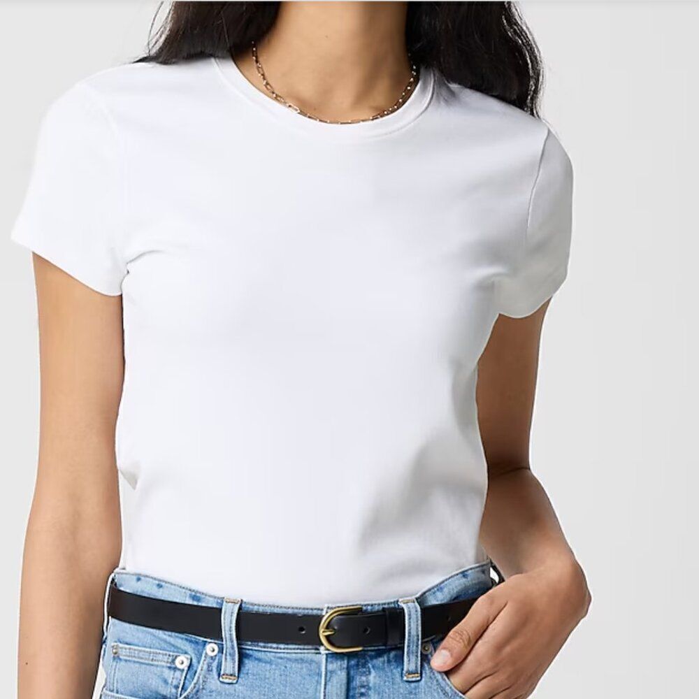 J. Crew Factory CE309 white Essential Short-sleeve Crewneck Tee